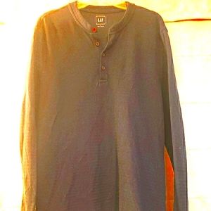 Mens GAP Henley Long Sleeve Shirt L
